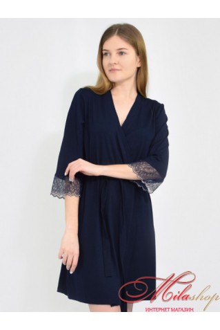 Халат N.EL  999-92 из вискозного полотна и кружева 